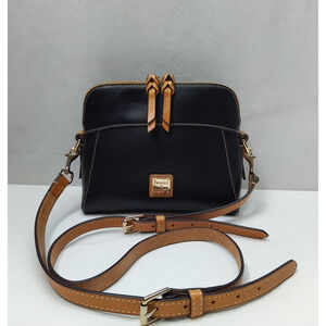 Dooney & Bourke Black Leather Zipper Closure Crossbody Bag
